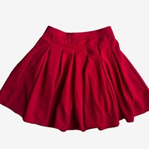 SHEIN Vibrant Red Abercrombie-Style  Skater Skirt
